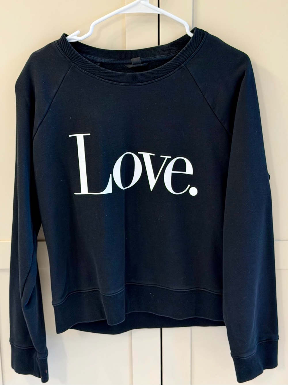 J. Crew Black 'Love.' Crewneck Sweatshirt